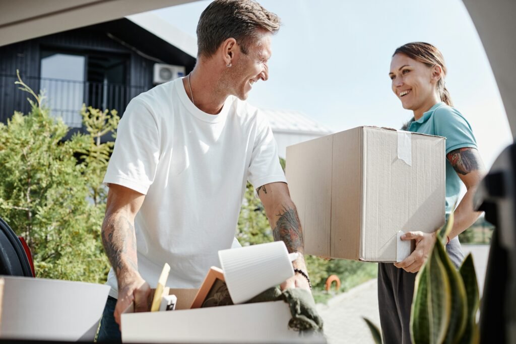 Moving boxes packed in a rental home, a renter with twelve months of rental history preparing to buy their first home